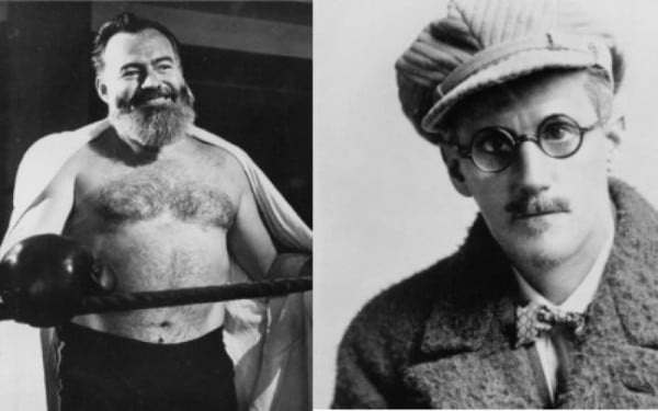 Ernest Hemingway şi James Joyce (FOTO: openculture.com)