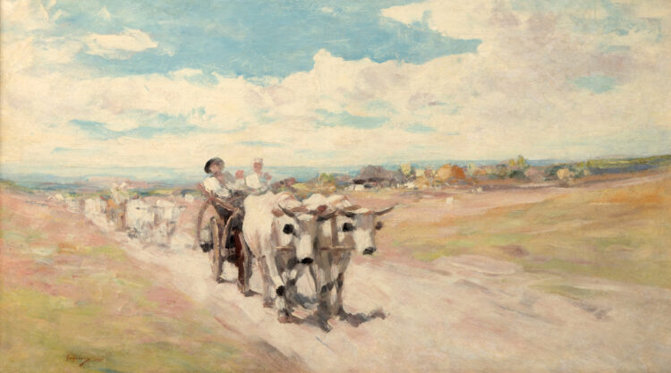 Nicolae Grigorescu la Artmark: Pictura Întoarcerea de la târg (1900), capodoperă a Arcadiei românești în licitație